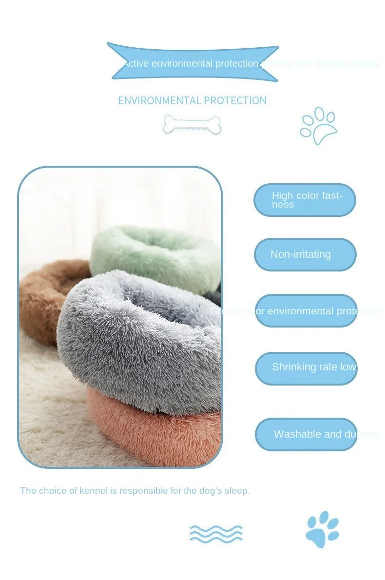 Plush Pet Bed for Dog, XXL Round Mat for Small and Medium Pets
