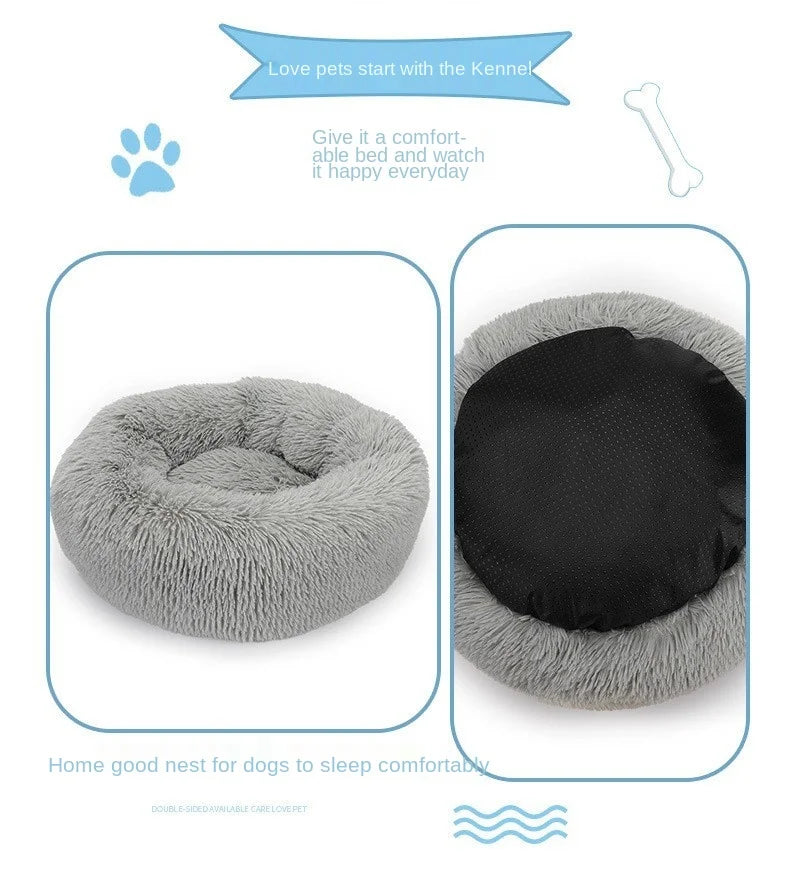 Plush Pet Bed for Dog, XXL Round Mat for Small and Medium Pets