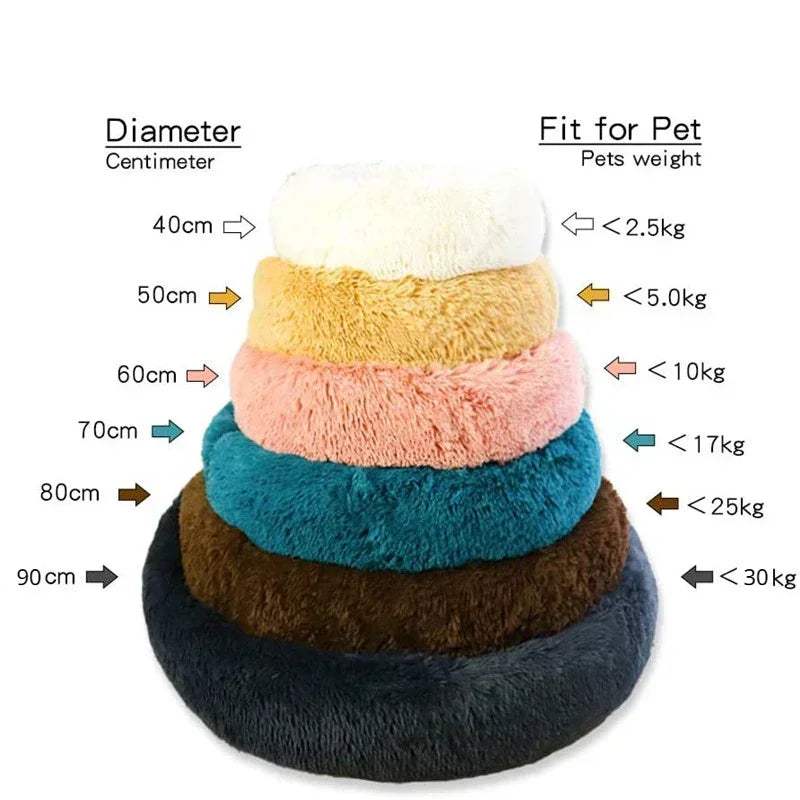 Super Soft Pet Bed Plush Full Size Washable Donut Comfortable Sleeping Artifact