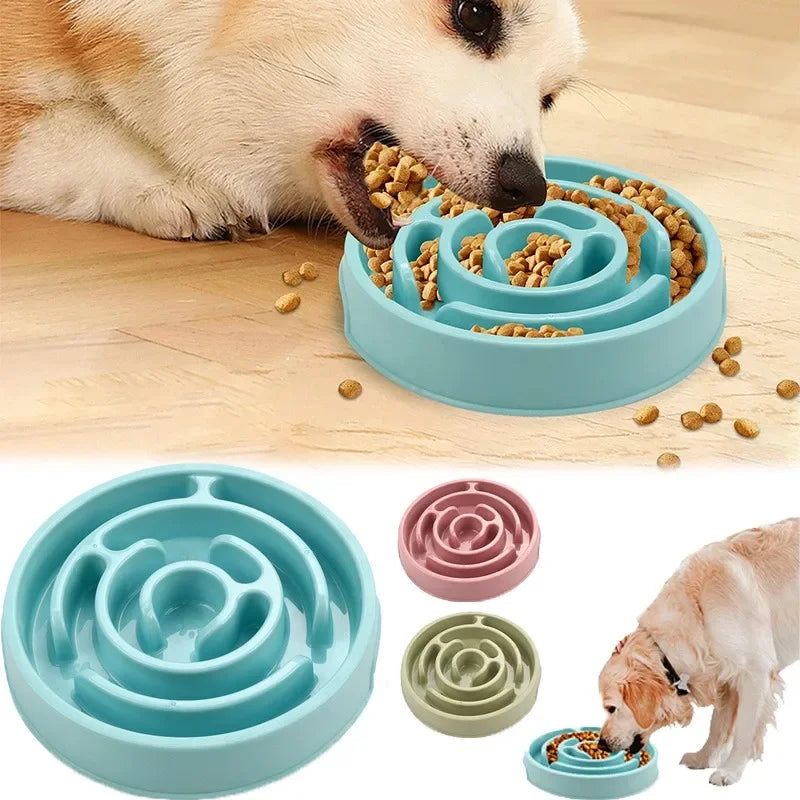 Spiral Cat Slow Feeder Bowl Eco Friendly Anti Gulping Non Slip