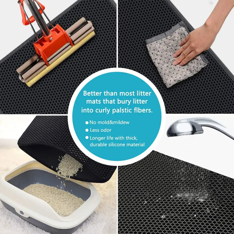 Cat Litter Mat With Gift Double Layer Waterproof Pet Litter Box