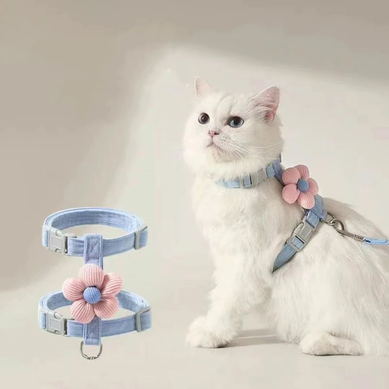 Leash Sets Adjustable Harness Breashable