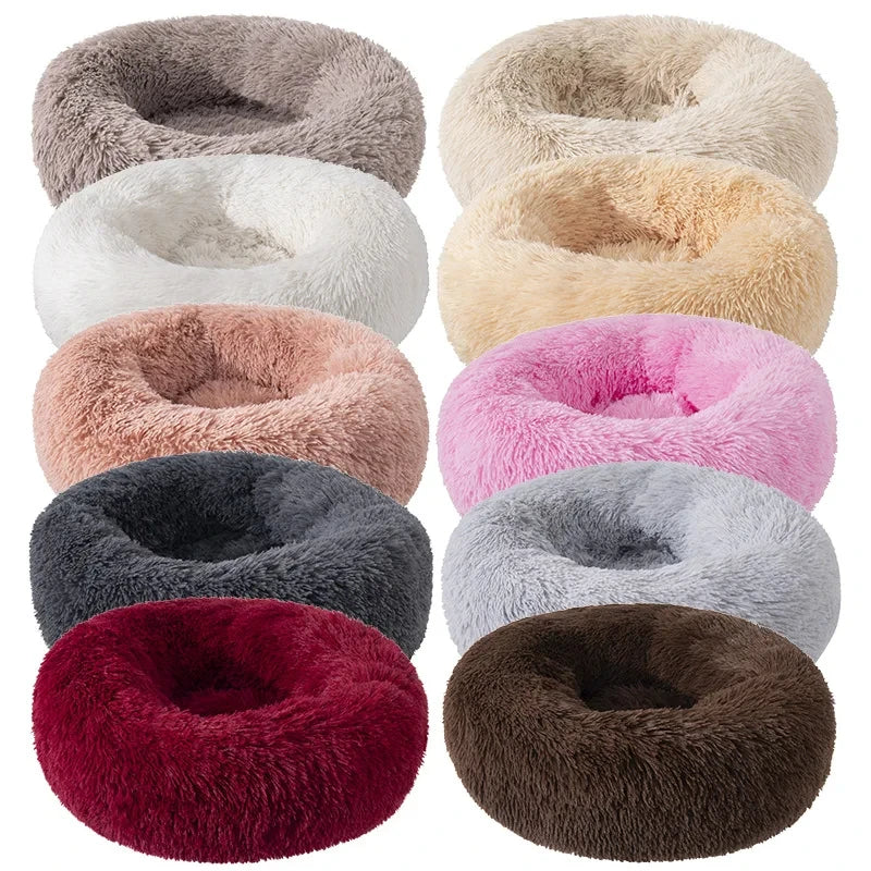 Super Soft Pet Bed Plush Full Size Washable Donut Comfortable Sleeping Artifact
