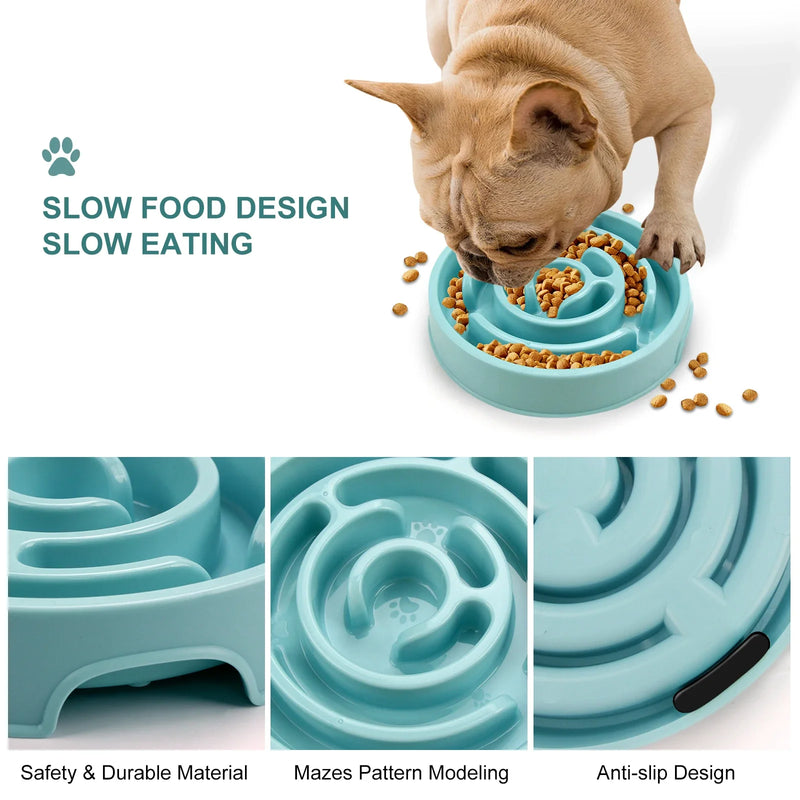 Spiral Cat Slow Feeder Bowl Eco Friendly Anti Gulping Non Slip