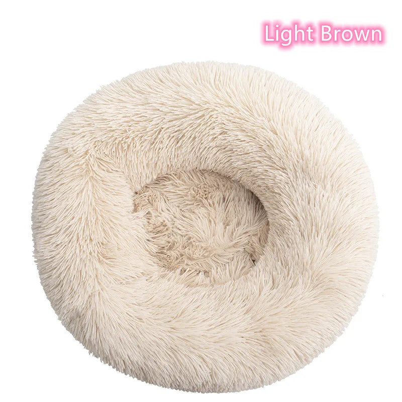 Super Soft Pet Bed Plush Full Size Washable Donut Comfortable Sleeping Artifact