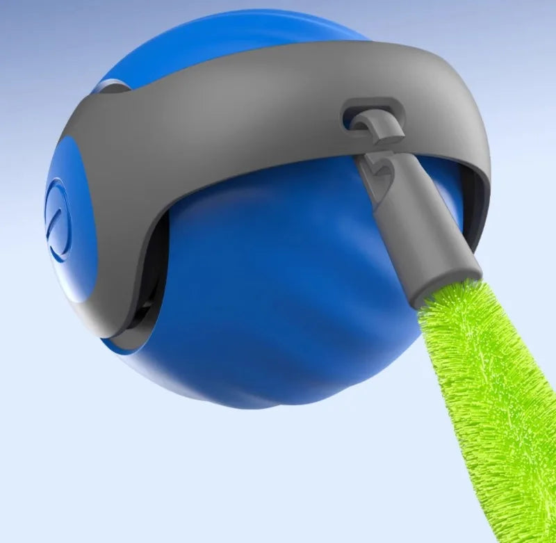 Interactive Ball Toys, Automatic Rolling Ball with Faux Tail,USB Rechargeable