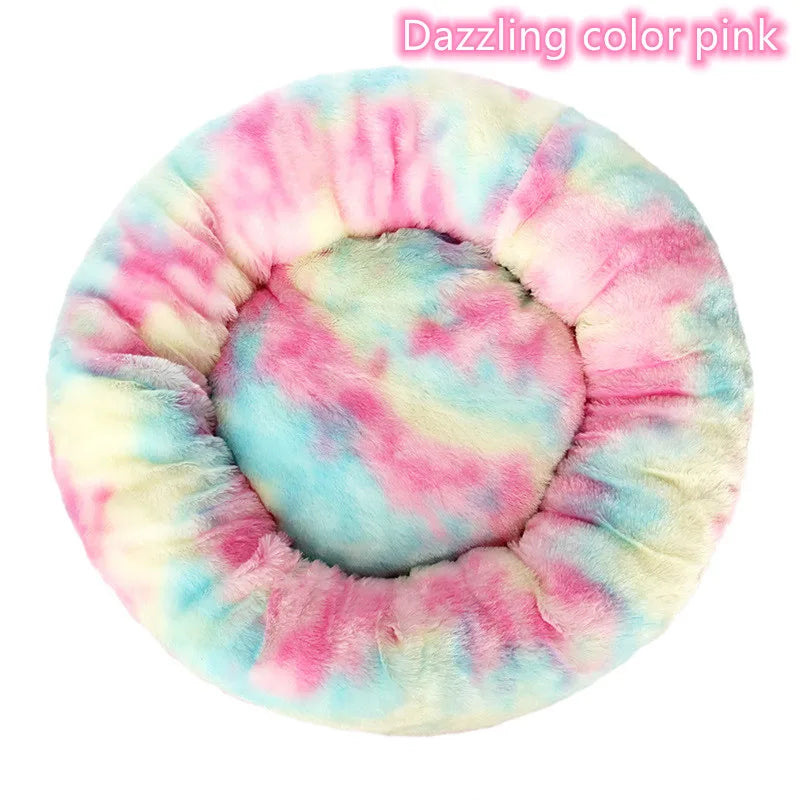 Super Soft Pet Bed Plush Full Size Washable Donut Comfortable Sleeping Artifact
