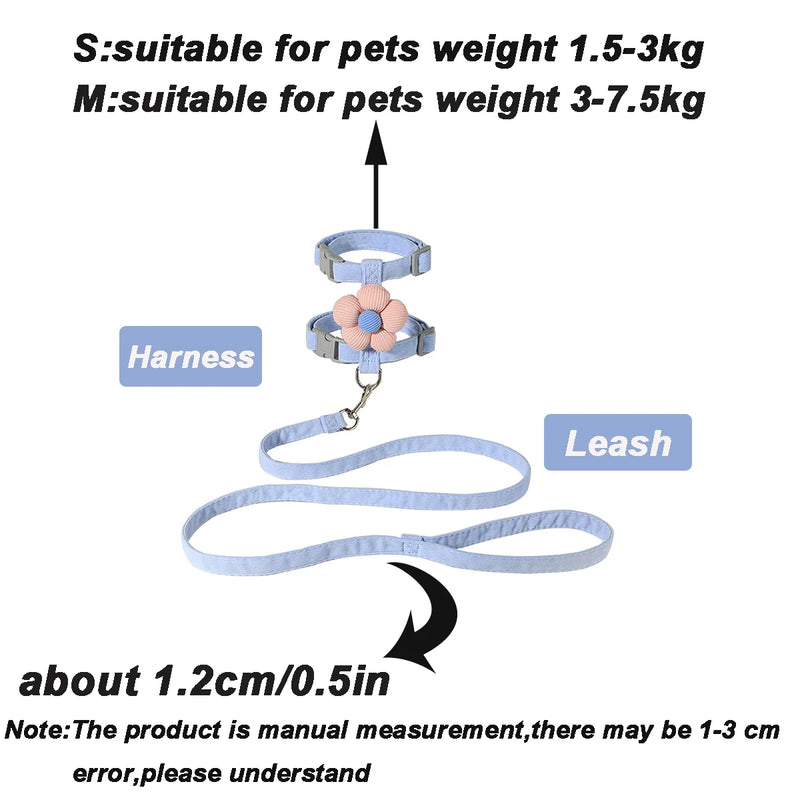 Leash Sets Adjustable Harness Breashable