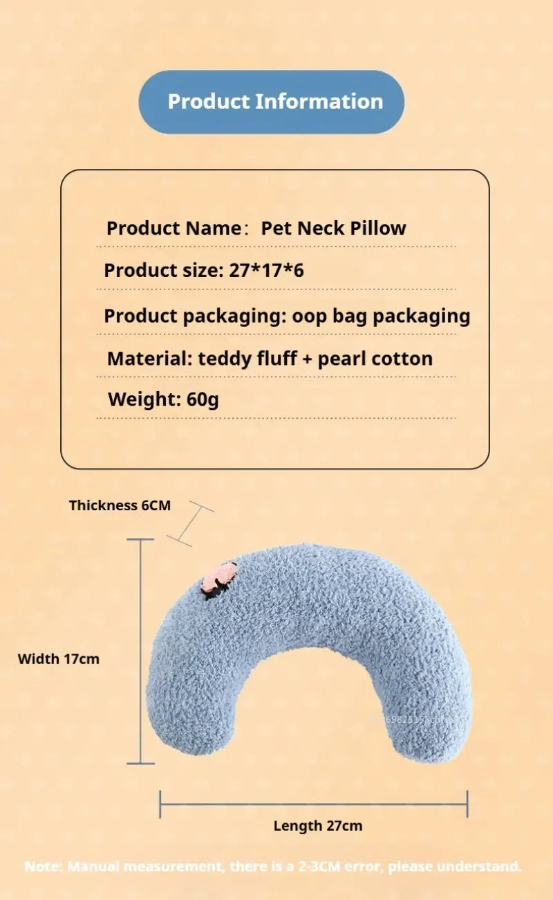 Pet Calming Pillow Comfortable Cute U Shaped