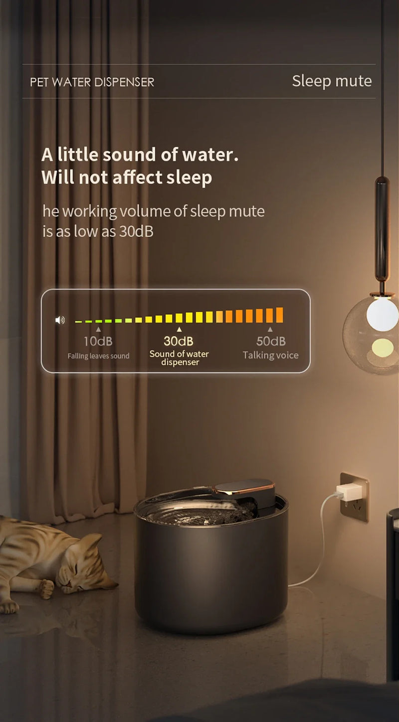 Cat Automatic Water Dispenser with LED Light Ultra Silent