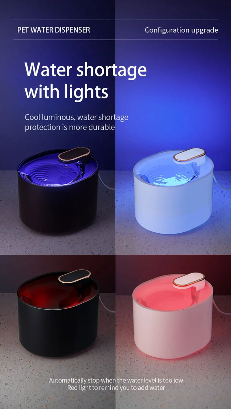 Cat Automatic Water Dispenser with LED Light Ultra Silent