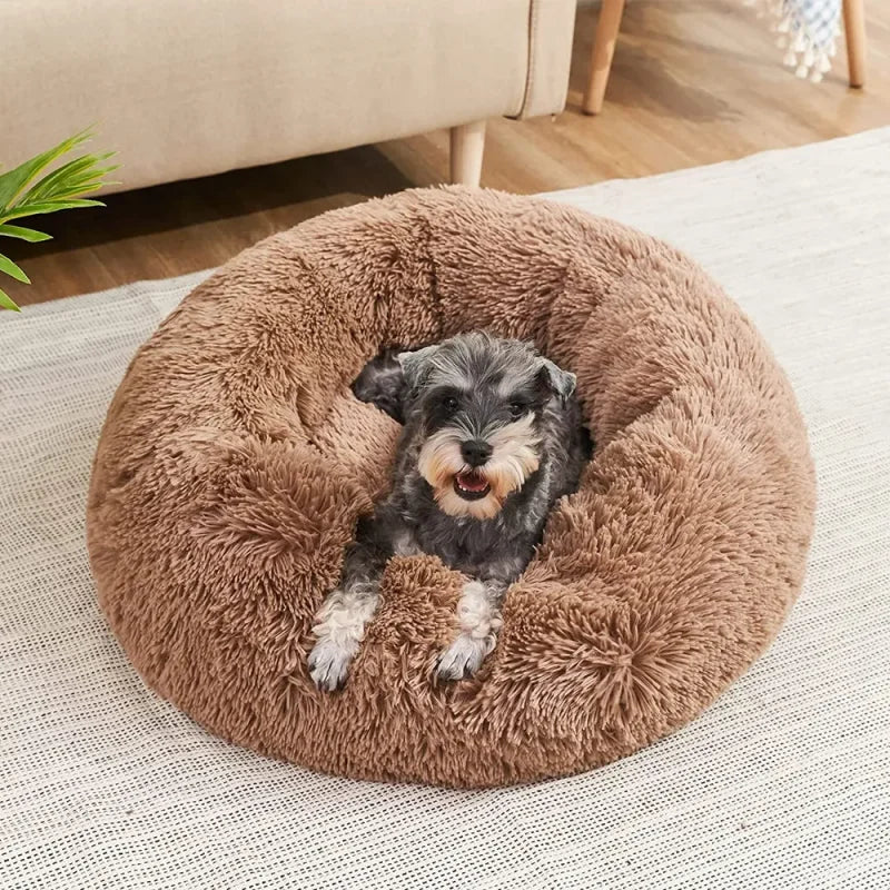 Super Soft Pet Bed Plush Full Size Washable Donut Comfortable Sleeping Artifact