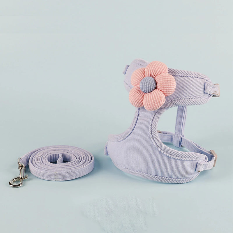 Leash Sets Adjustable Harness Breashable