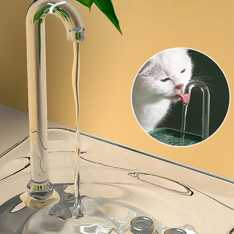 Cat Water Fountain Auto Filter Transparent Cat Drinker