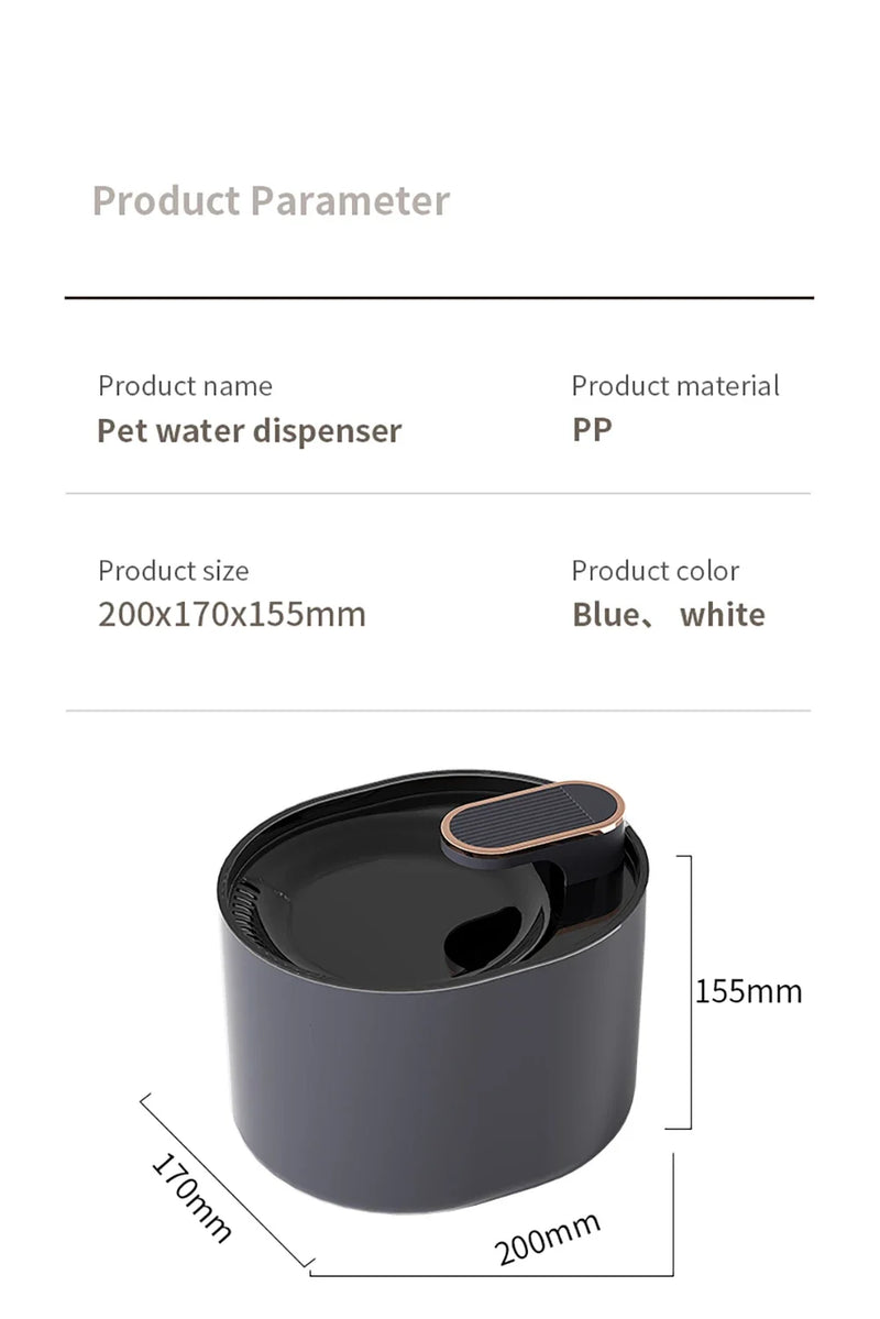 Cat Automatic Water Dispenser with LED Light Ultra Silent