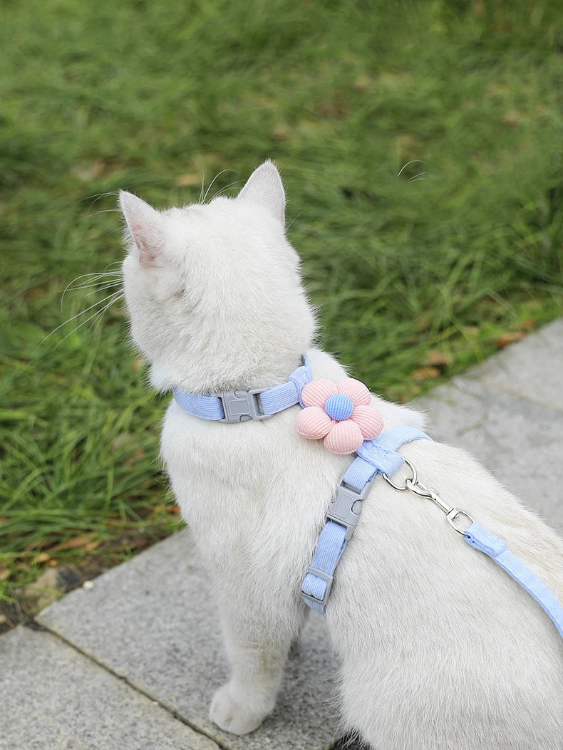 Leash Sets Adjustable Harness Breashable