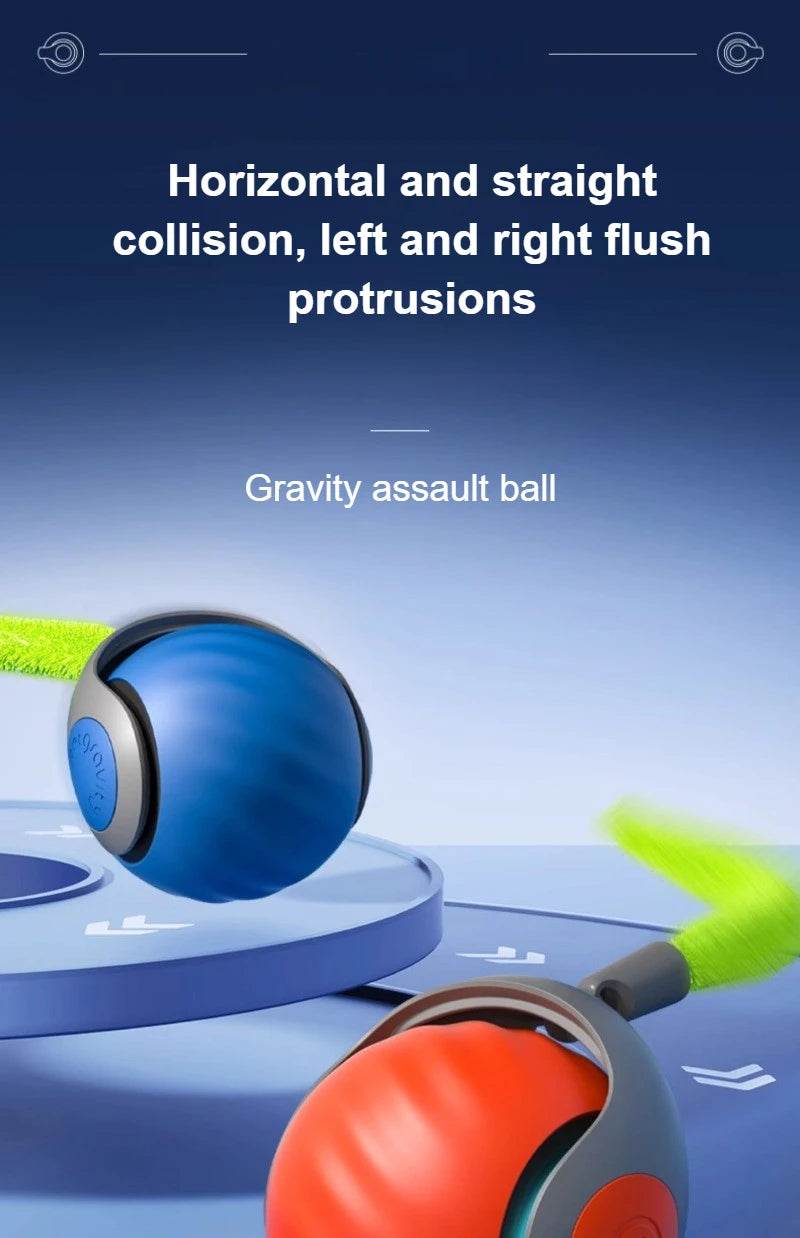 Interactive Ball Toys, Automatic Rolling Ball with Faux Tail,USB Rechargeable