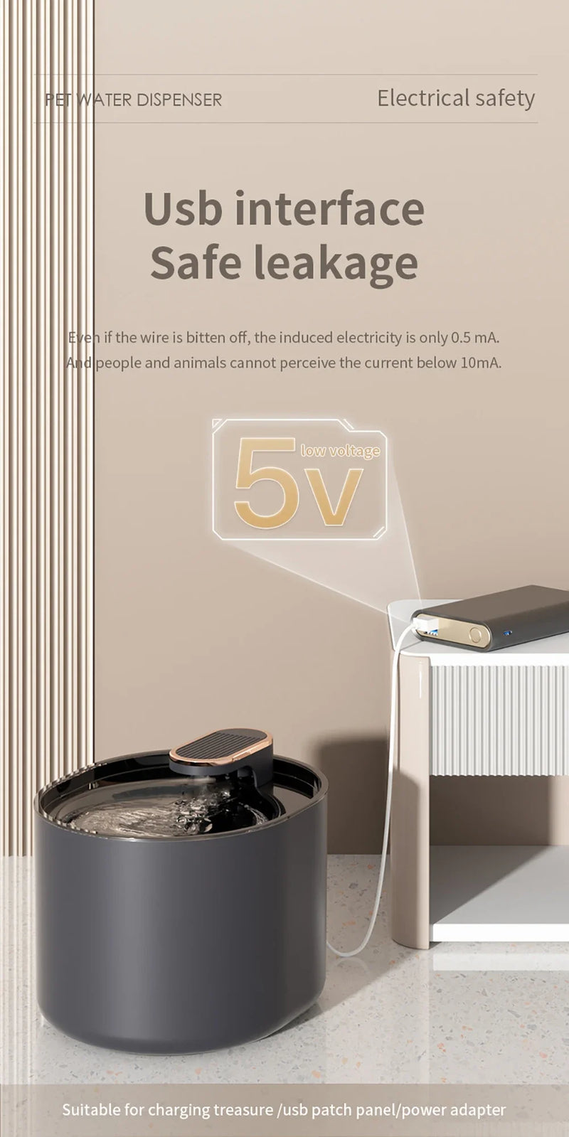 Cat Automatic Water Dispenser with LED Light Ultra Silent