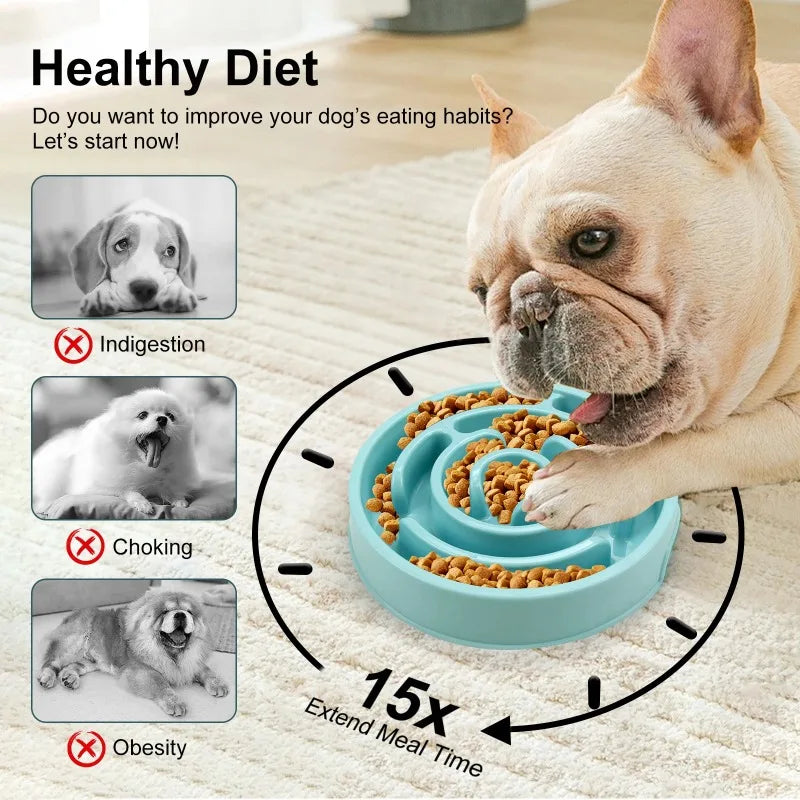 Spiral Cat Slow Feeder Bowl Eco Friendly Anti Gulping Non Slip