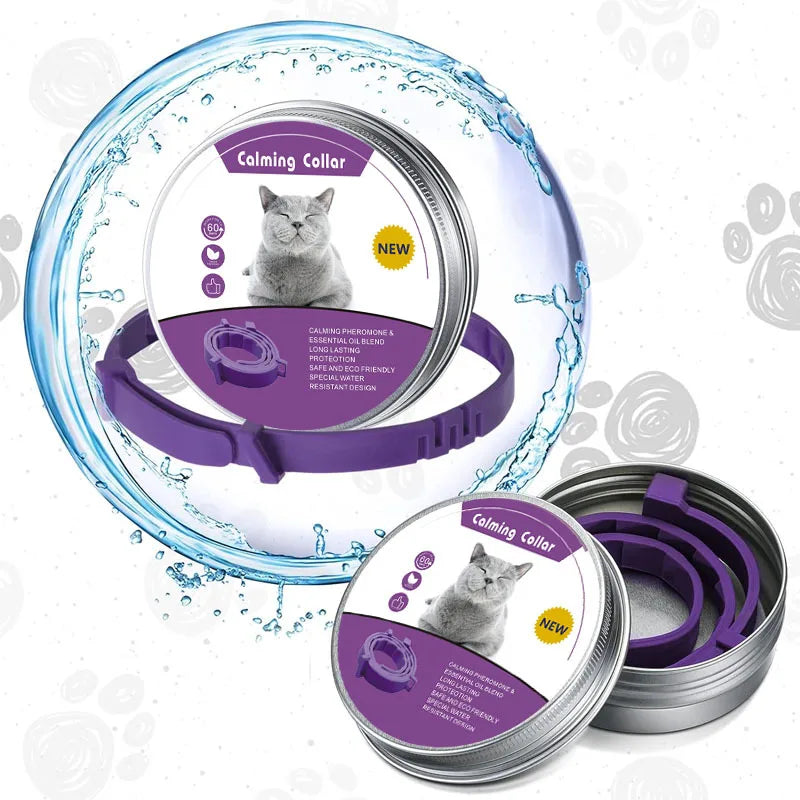 Pet calming collar with pheromone to relieve anxiety, adjustable and comfortable size