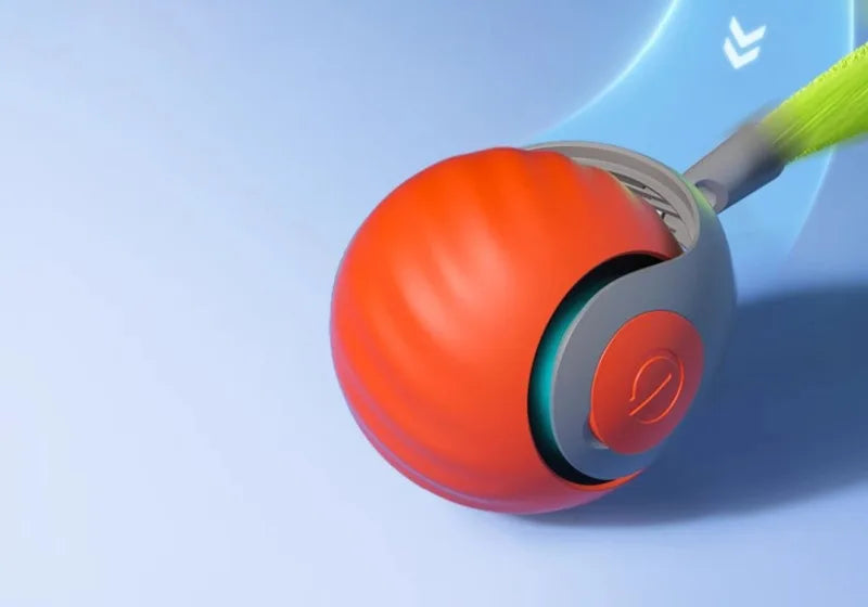 Interactive Ball Toys, Automatic Rolling Ball with Faux Tail,USB Rechargeable