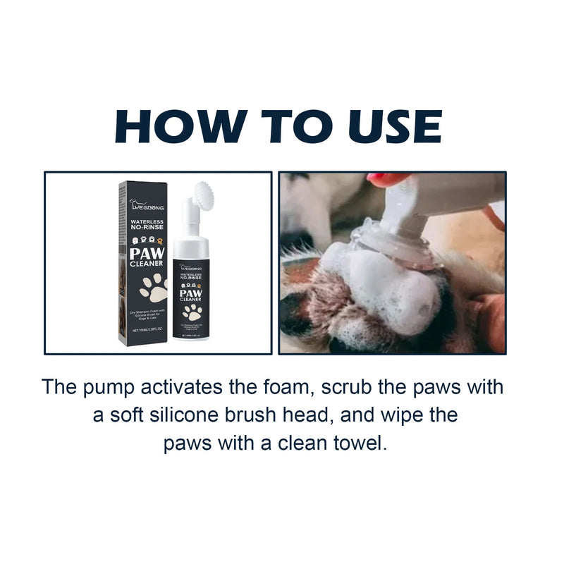 Pet Paw Cleaner Foam for Dogs and Cats Natural No Rinse