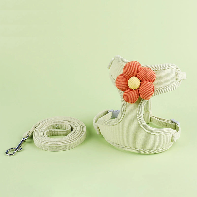 Leash Sets Adjustable Harness Breashable