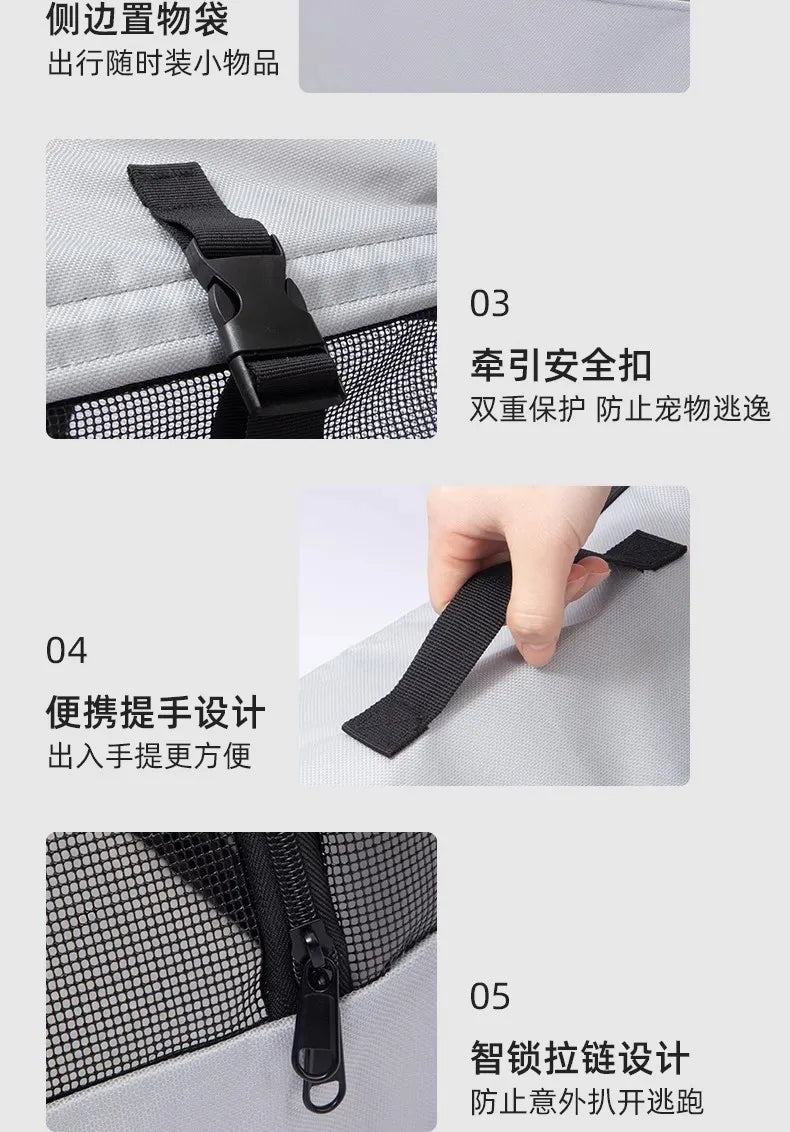 Portable Car Pet Bed Travel Cushion Safe for Vehicles