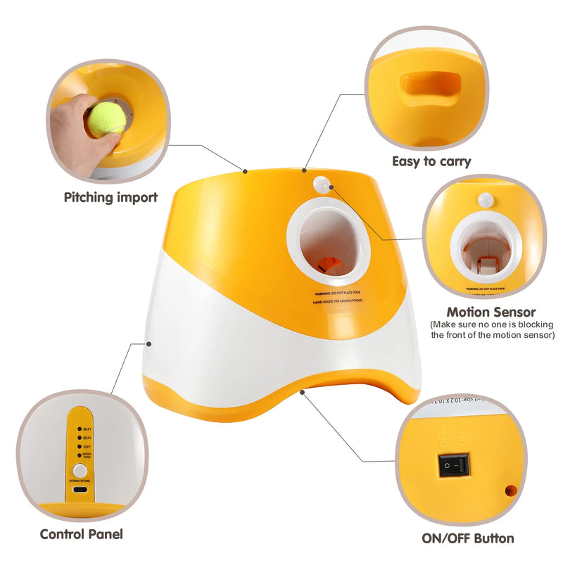 Dog Launcher Automatic Toy Tennis Rechargable