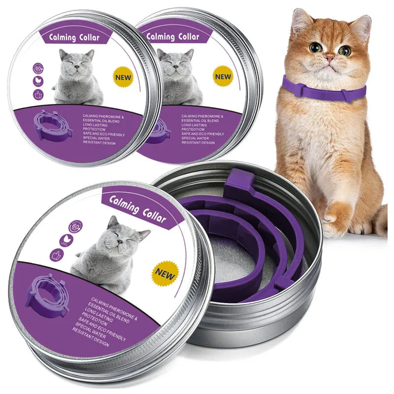 Pet calming collar with pheromone to relieve anxiety, adjustable and comfortable size