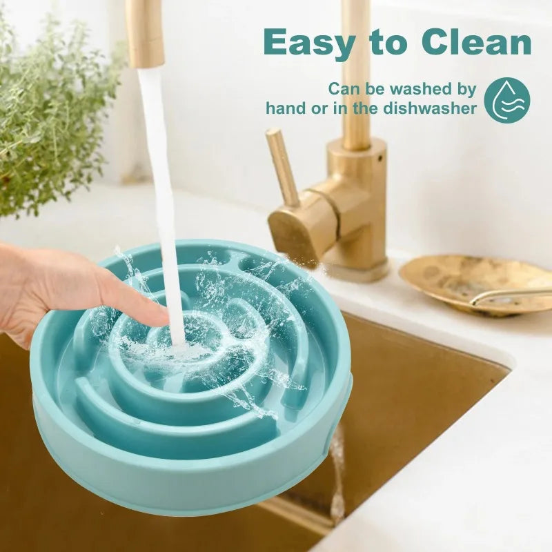 Spiral Cat Slow Feeder Bowl Eco Friendly Anti Gulping Non Slip
