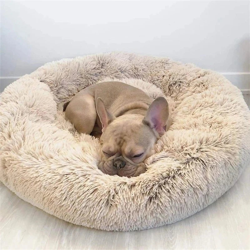 Super Soft Pet Bed Plush Full Size Washable Donut Comfortable Sleeping Artifact