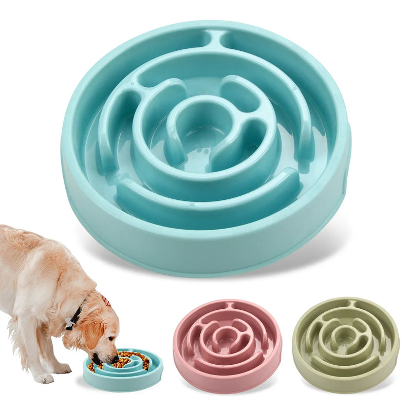 Spiral Cat Slow Feeder Bowl Eco Friendly Anti Gulping Non Slip