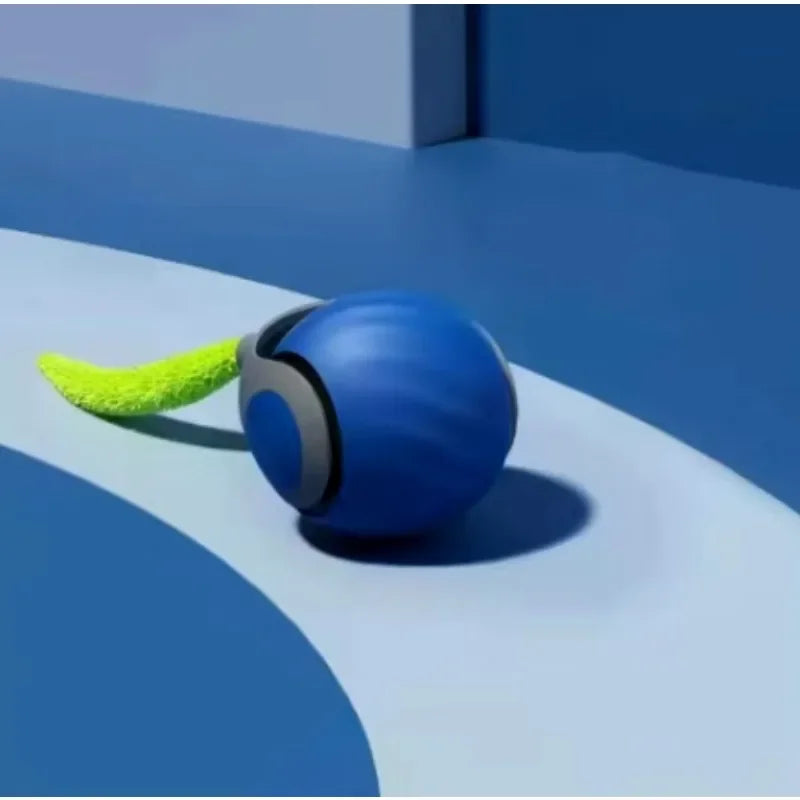 Interactive Ball Toys, Automatic Rolling Ball with Faux Tail,USB Rechargeable