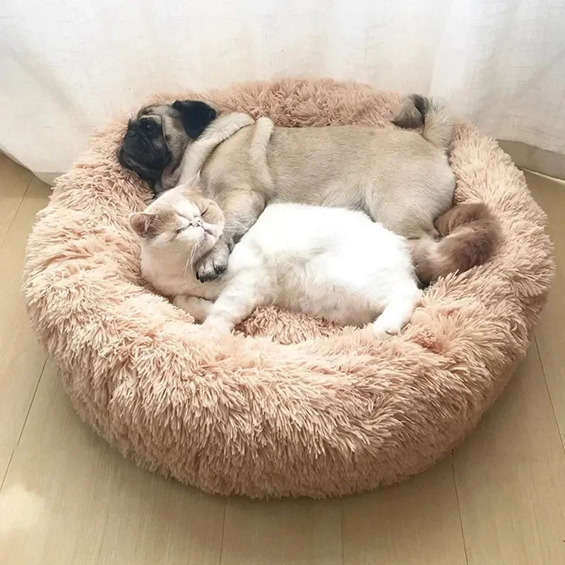 Super Soft Pet Bed Plush Full Size Washable Donut Comfortable Sleeping Artifact