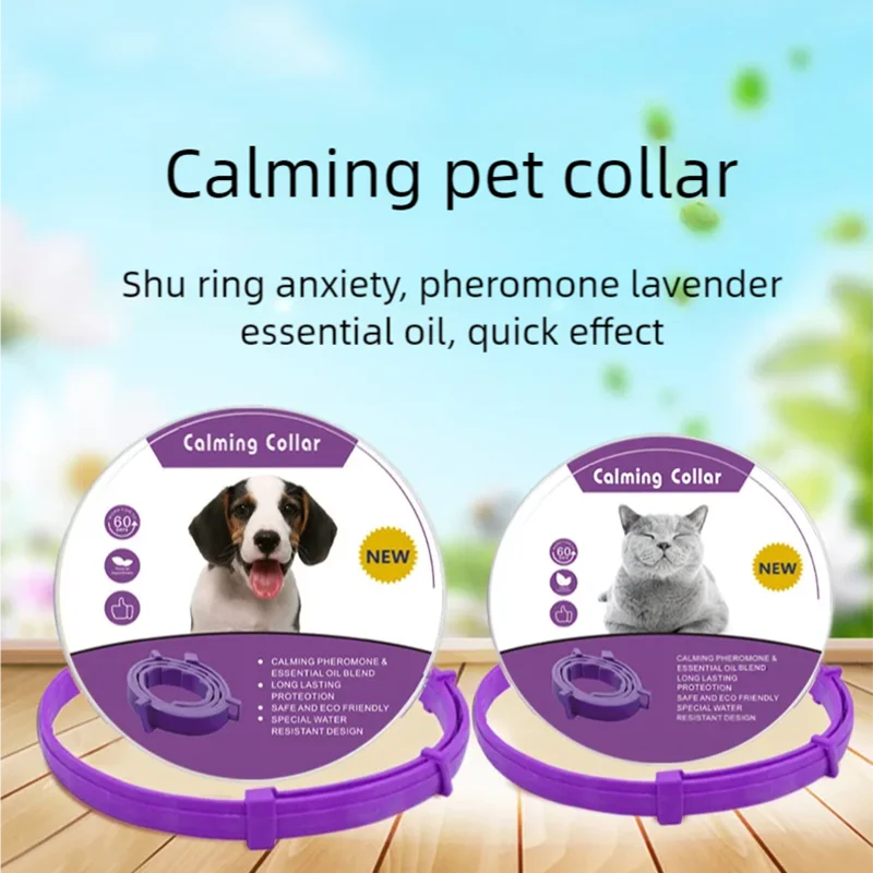Pet calming collar with pheromone to relieve anxiety, adjustable and comfortable size