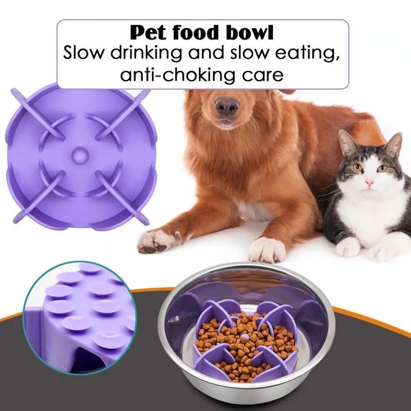 Pets Bowls Silicone Slow Feeder Anti Gulping Healthy Eating