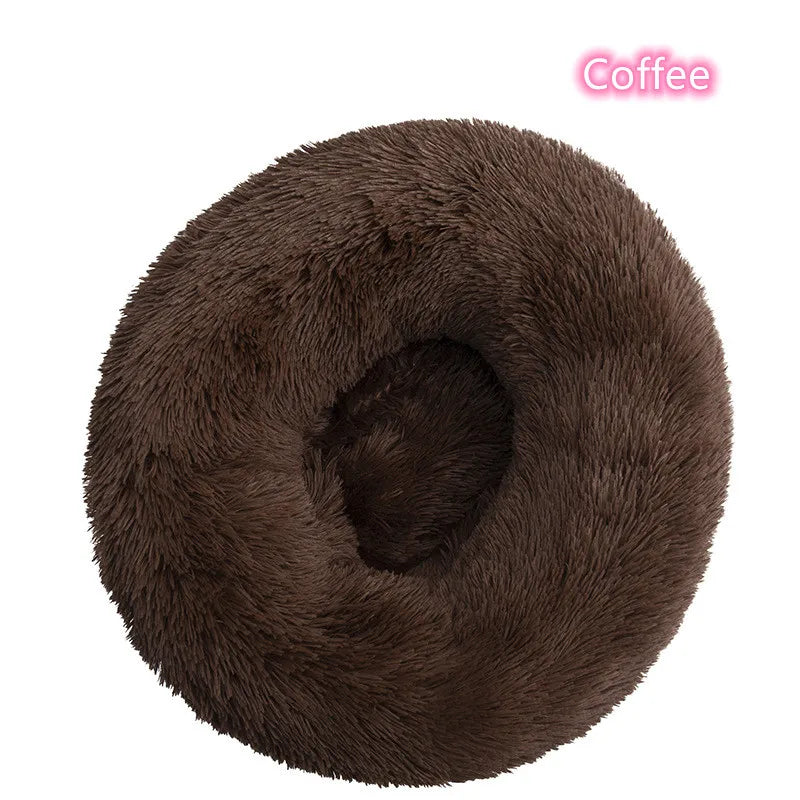 Super Soft Pet Bed Plush Full Size Washable Donut Comfortable Sleeping Artifact