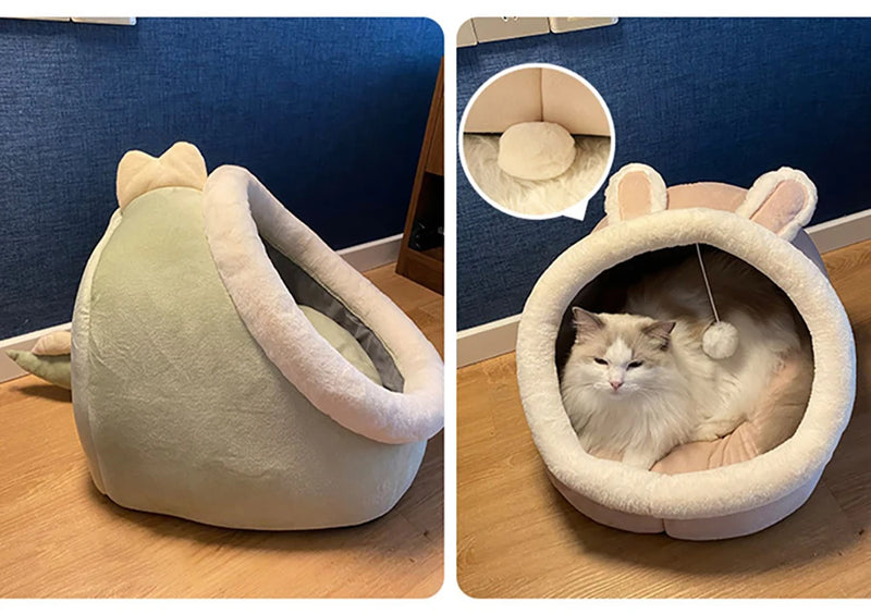 Deep Sleep pet Bed Cartoon Foldable Removable Washable Pet Sleeping Bed