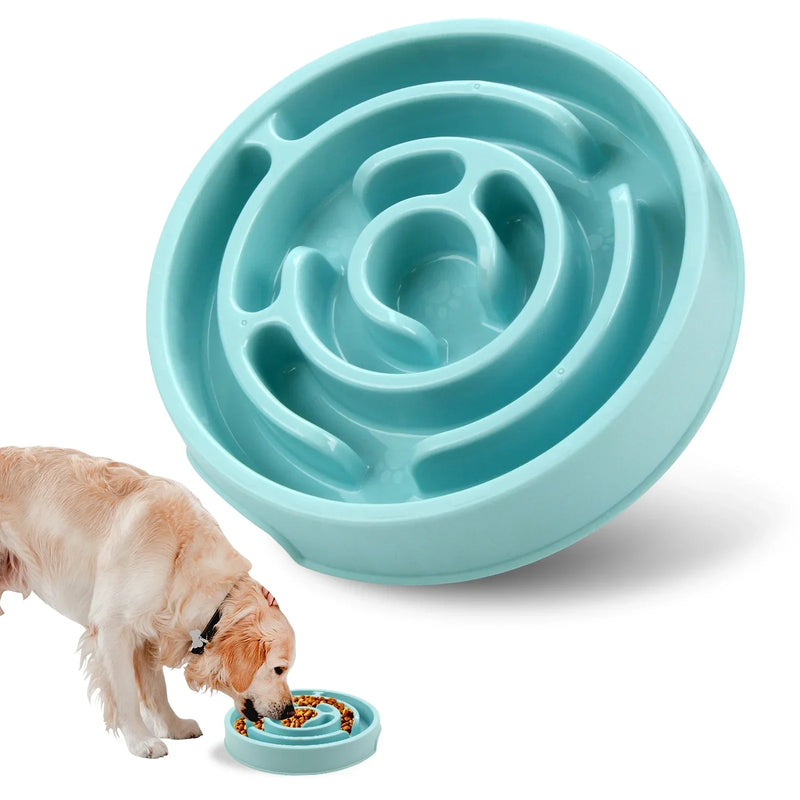 Spiral Cat Slow Feeder Bowl Eco Friendly Anti Gulping Non Slip