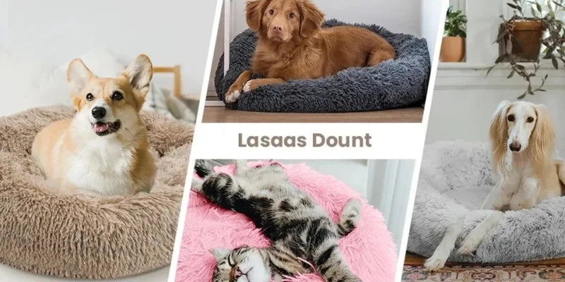 Super Soft Pet Bed Plush Full Size Washable Donut Comfortable Sleeping Artifact